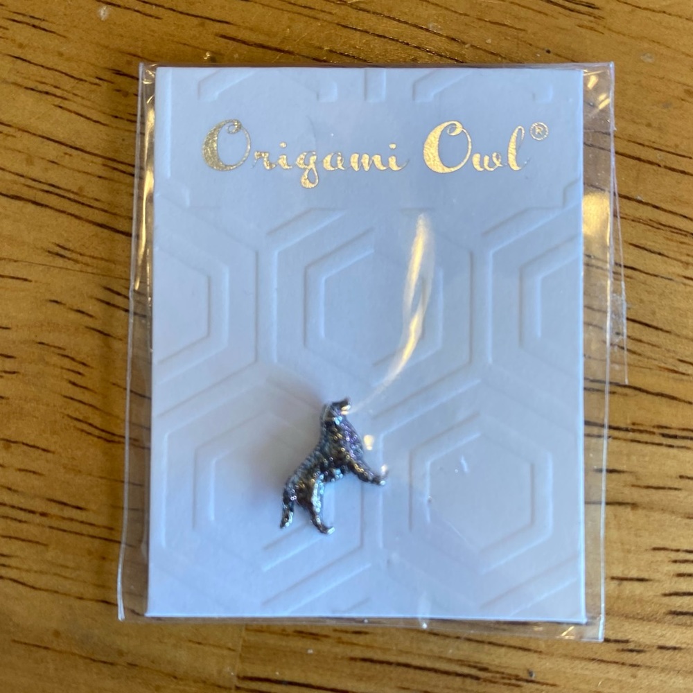 Origami Owl Sterling Silver Golden Retriever Locket Charm NWT